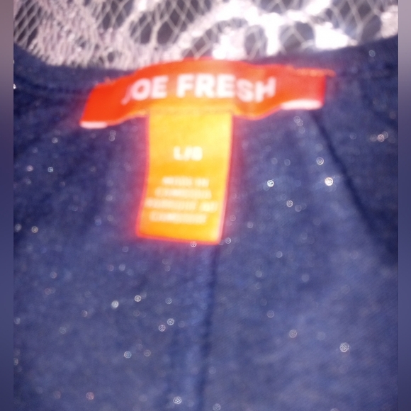 Joe Fresh Dark Blue Sparkly Short Sleeve Top - Picture 3 of 3